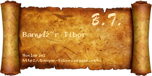 Banyár Tibor névjegykártya